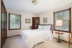 Convenient main level bedroom with a queen size bed